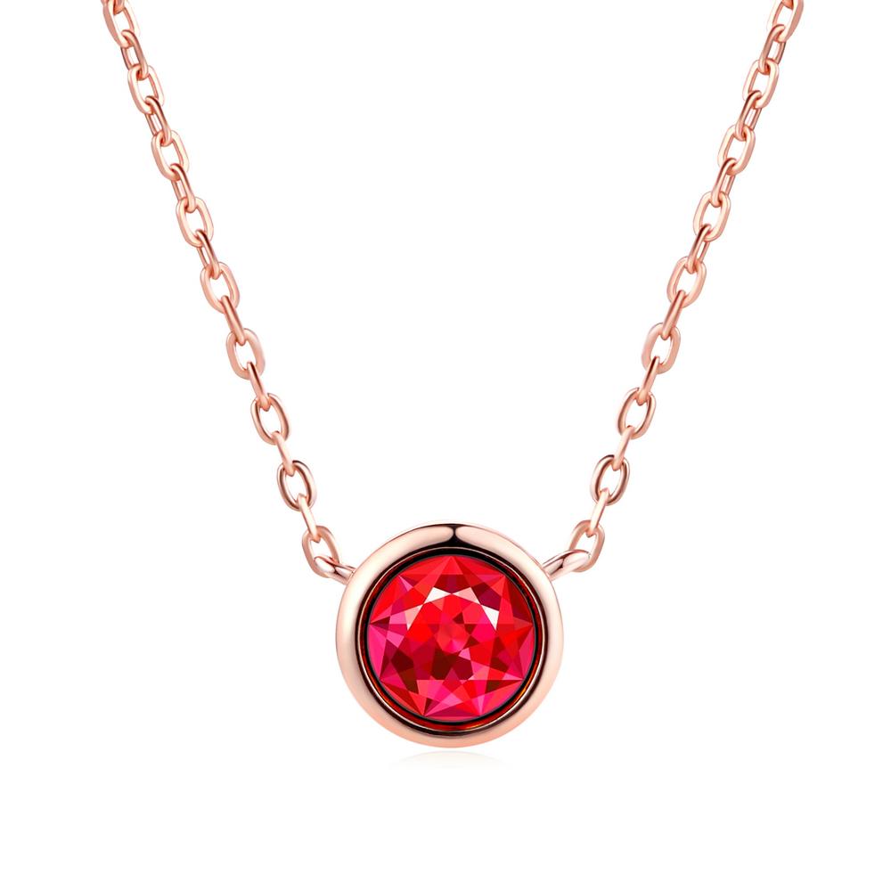 Classic Rose Gold Color Chain Necklaces For Women & Girls Beautiful Round Austrian Crystal Necklace DWN388