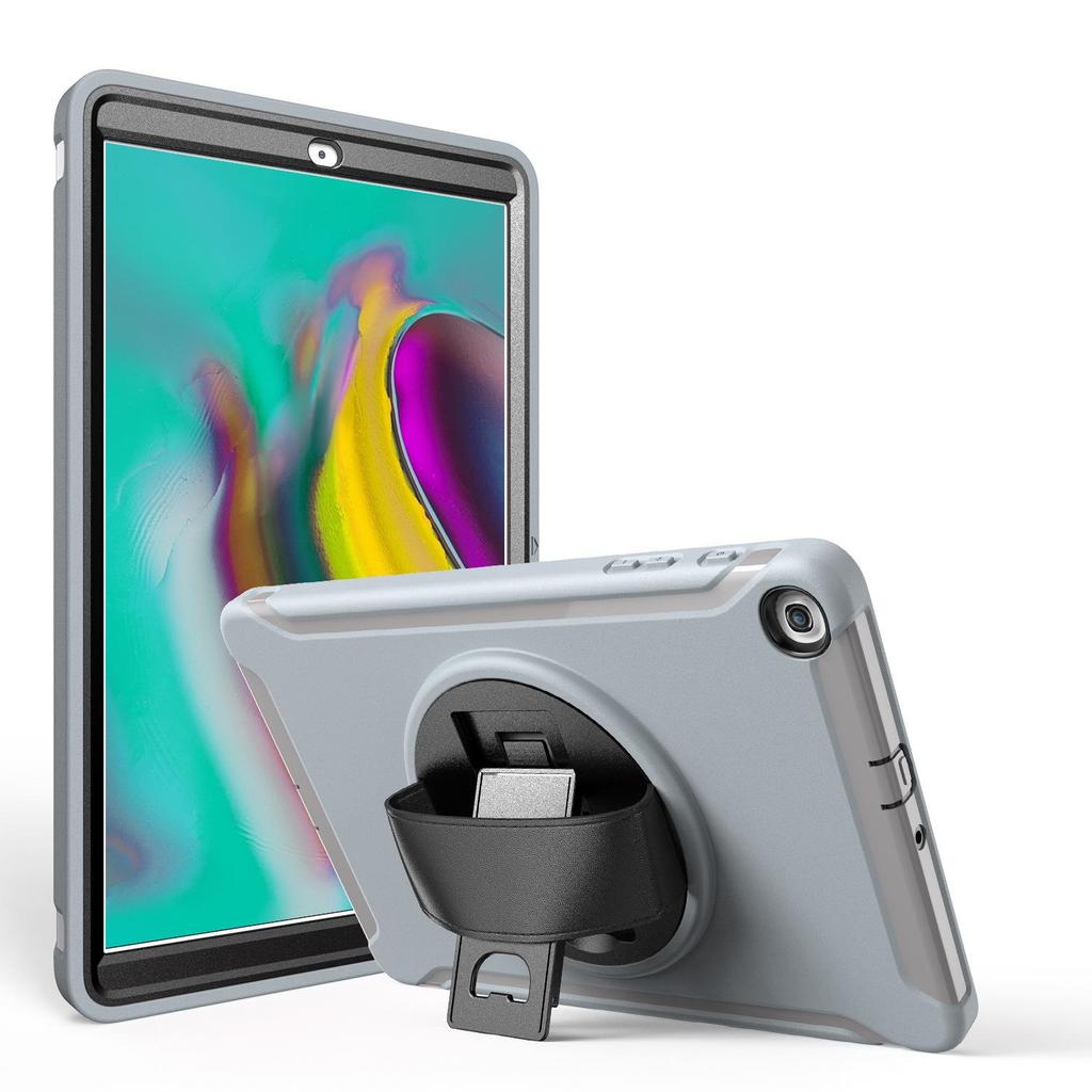 Capa protetora para tablet de 10,1 polegadas com alça de mão e suporte giratório