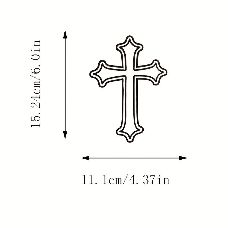 

1 шт. Наклейка с контуром креста Христова - Аксессуар для экстерьера автомобиля, Погодоустойчивая высококачественная наклейка для легковых и грузовых автомобилей, внедорожников, поделки