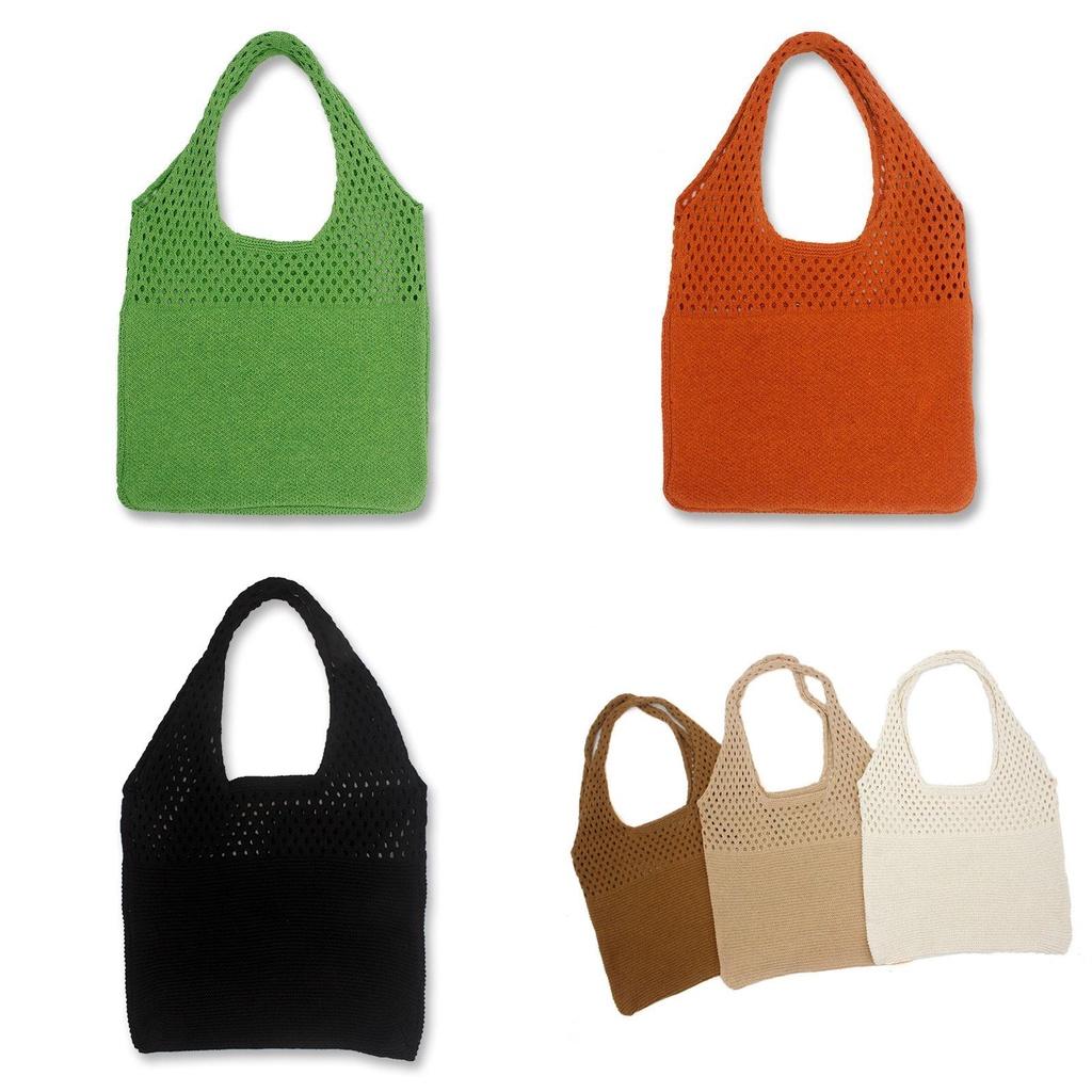 Large Capacity Knitted Shoulder Bag Tote Shopping Handbags Women Travel Gift