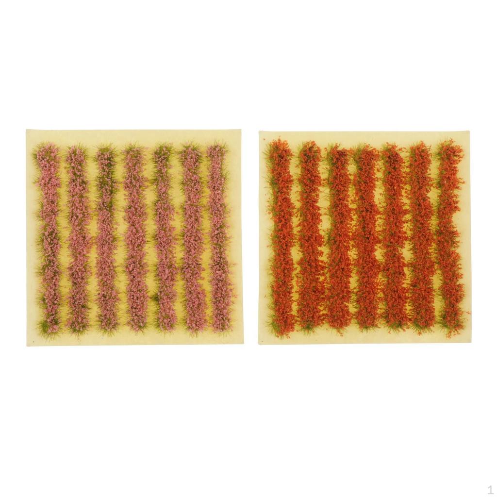 14 Strip Architecture Scale Model Static Grass Tufts Bushes Wargames Scenery