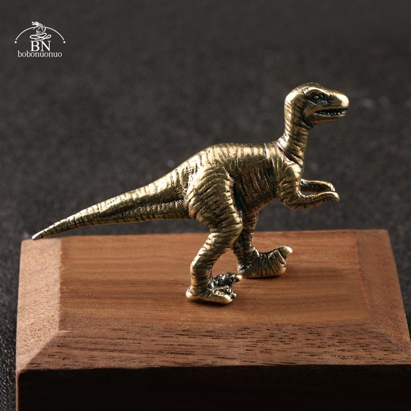Brass Jurassic Dinosaur Tyrannosaurus Small Statue Office Desktop Ornaments Tea Pets Crafts Animal Figurines Miniatures Toy