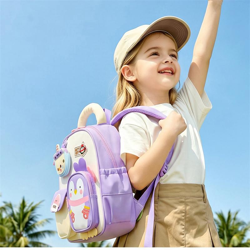 Zaino Scuola Materna per Bambini Zaino Cartone Animato Pinguino Leggero per Bambini e Bambine Zaino per Bebè