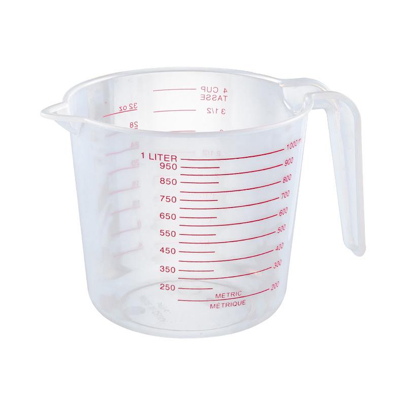 Food Grade Thickened Plastic Measuring Cup with Handle and Transparent Scale - Ideal for Baking and Cold Water (ml measurement)