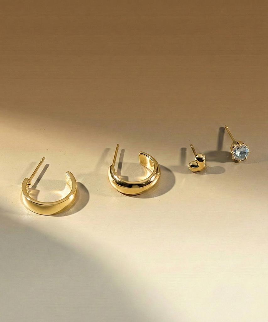 Dieuamour [8Pack] Heart Cubic Ring Daily Earring Set