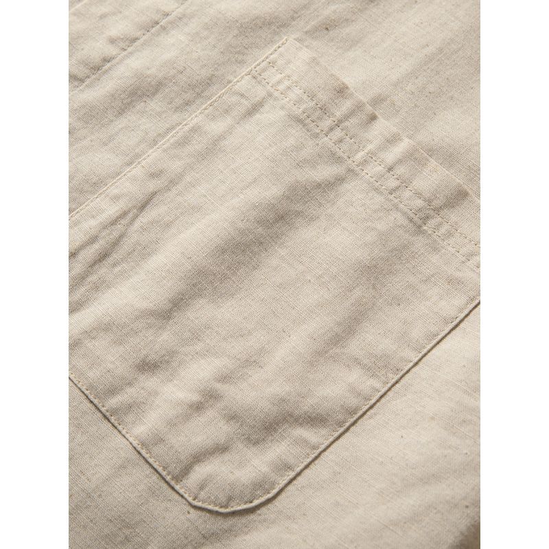 Linen Shirt Men's Short-Sleeved Summer Thin Breathable Chinese Style Linen Top Solid Color Casual Loose Cotton and Linen Shirt