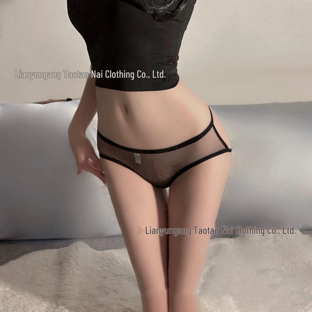 Women's See-Through Chain Triangle Crotchless Thong - Pure Desire Japanese T-Panties