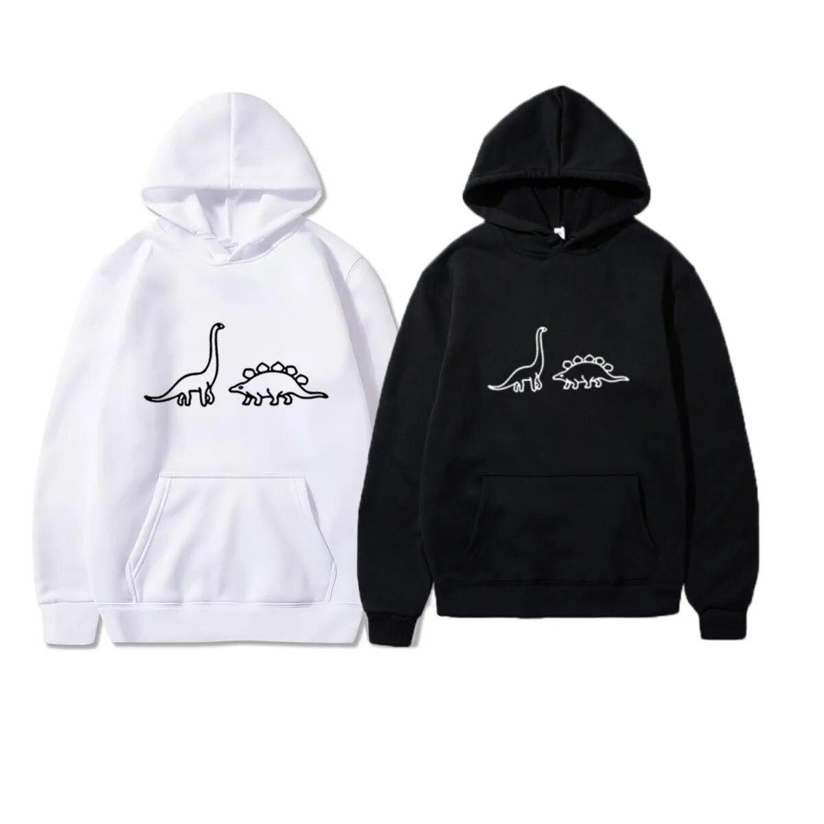

Толстовка с принтом динозавра унисекс и женская мягкая теплая свободная повседневная спортивная одежда для пар спортивная одежда 2023 унисекс
