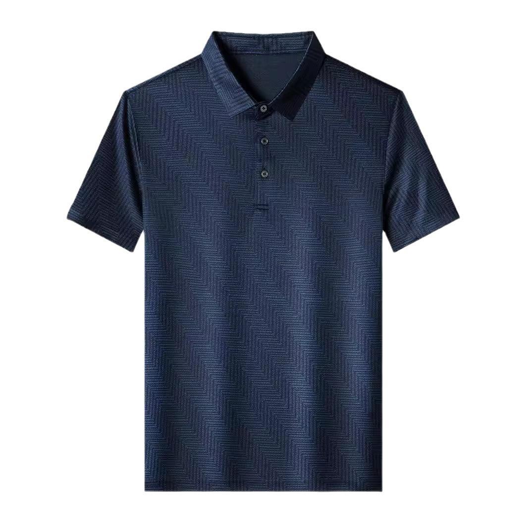 

T-shirt Men s Short-Sleeved Lapel Summer Seamless Top Middle-Aged and Elderly plus Size Half-Sleeve T-shirt