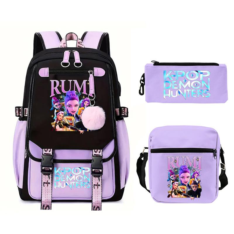 KPop Demon Hunters Cross-border Large Capacity Campus Trend Primary and Secondary School Student Leisure School Bag