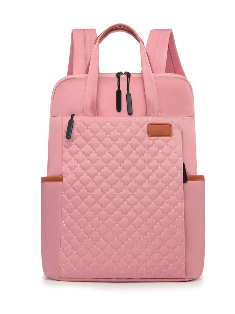 Schoolbag Women's Business Computer Bag Short Business Trip Multifunctional Backpack Student Large Capacity Rhombus Backpack