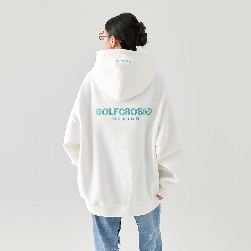 GOLFCROSS Unisex Embroidered Loose Hooded Sweatshirt XXL