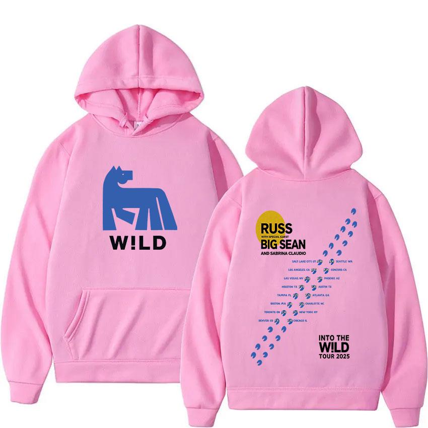 Sänger Russ Into The Wild Tour 2025 Album Kapuzenpullover Unisex Kleidung Mode Harajuku Sweatshirt Lässig Übergroß Langarm Kapuzenpullover