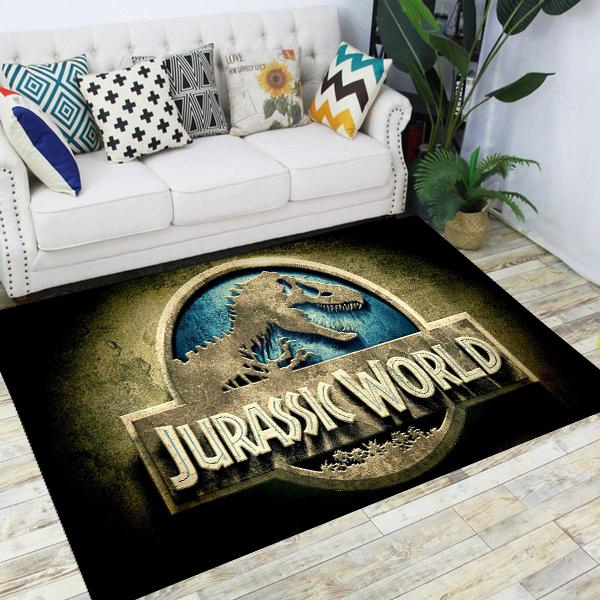 Jurassic Park Dinosaur Cartoon Carpets Rugs Non-slip Area Rug for Living Room Bedroom Foot Pad Decoration,Child Game Floor Mat
