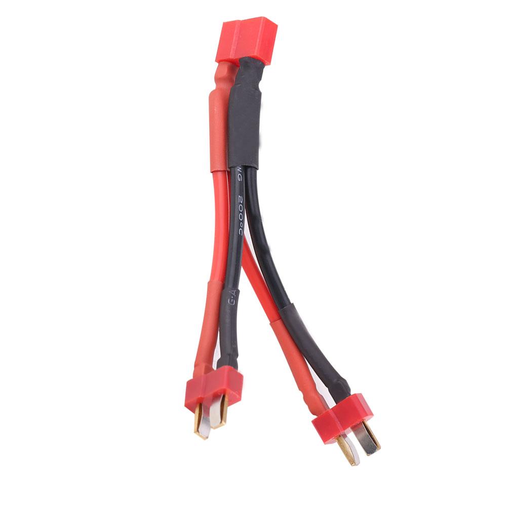 Deans Style T Plug 2 Male To T Plug 1 Female Power Cable Silicone Wire for 2 6S Lipo Battery