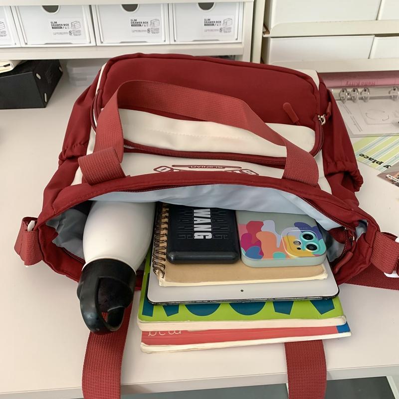 Student Shoulder Bag Contrast Color Crossbody Bag Women's Commuter Class Handbag