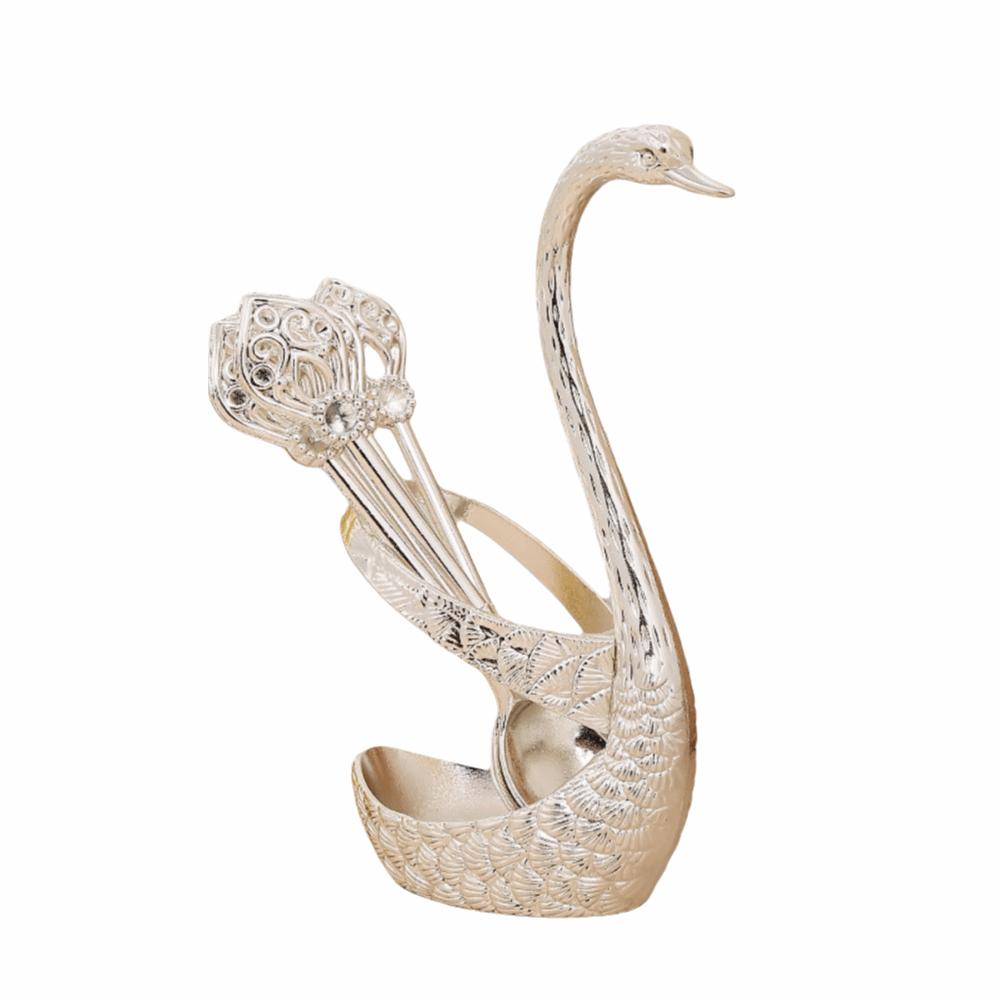 6Pcs with Swan Shaped Base Swan Fruit Spoon Elegant Dessert Spoon Coffee Spoon  Kitchen