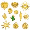 4pcs Stainless Steel 18k Gold Pvd Sun Heart Charm Conch Fish Cactus Pendant for DIY Necklace Bracelet Jewelry Making Accessorie 1
