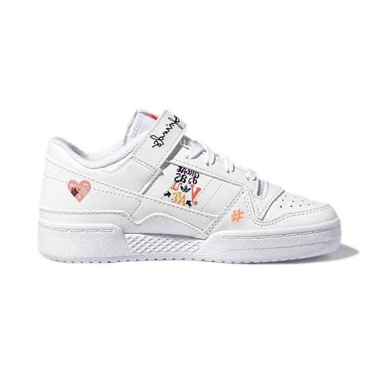Adidas Originals FORUM Low C Comfortable Abrasion Resistant Low top Skateboard Shoes White Children Aged 3 7 Years Old H01454