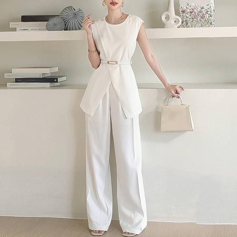ZANZEA Women Sleeveless Tank Tops and Pants Summer Two Piece Suit Sets