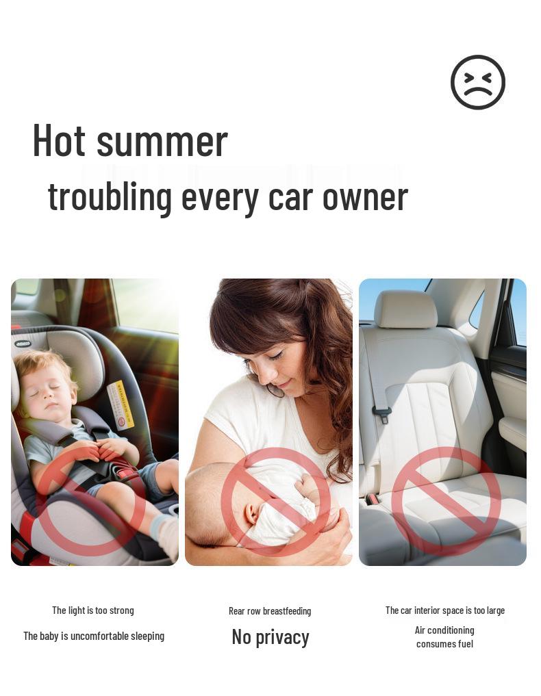 Car Partition and Window Sunshade Curtain for Privacy and Light Blocking