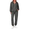 Women's Fashion Comfortable Hoodie Jacket Set for Winter Casual Wear