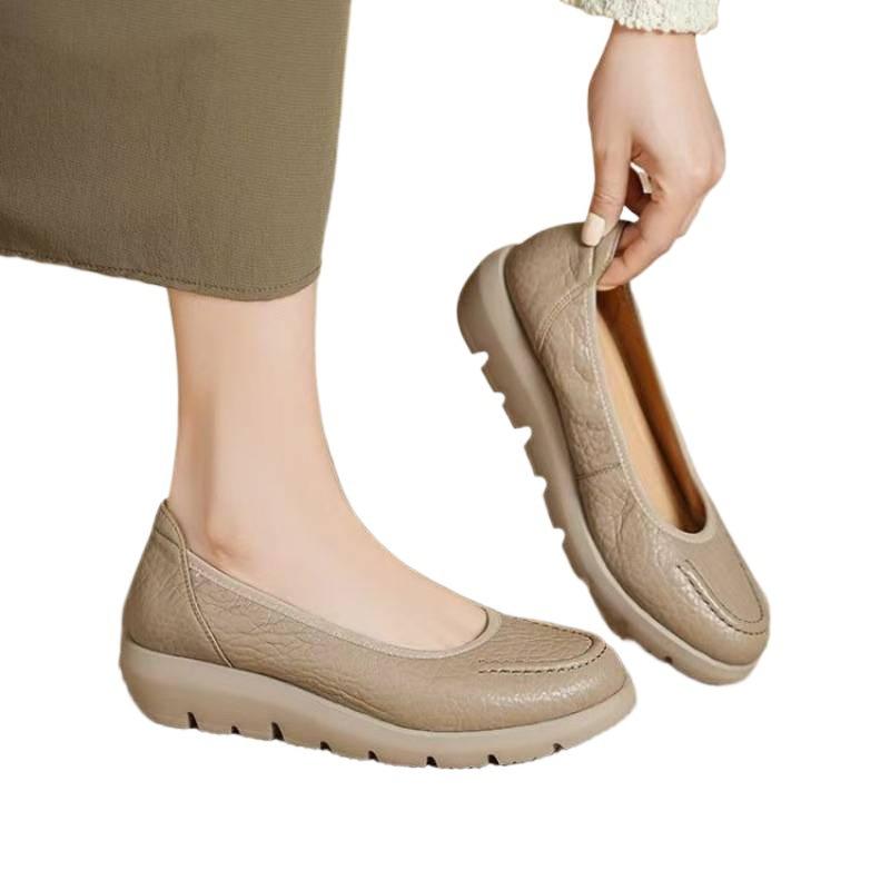 Comfortable Women's Shoes Platform Spring and Summer Round Head New Shallow Mouth Single Shoes Fashion Casual French Retro 2026