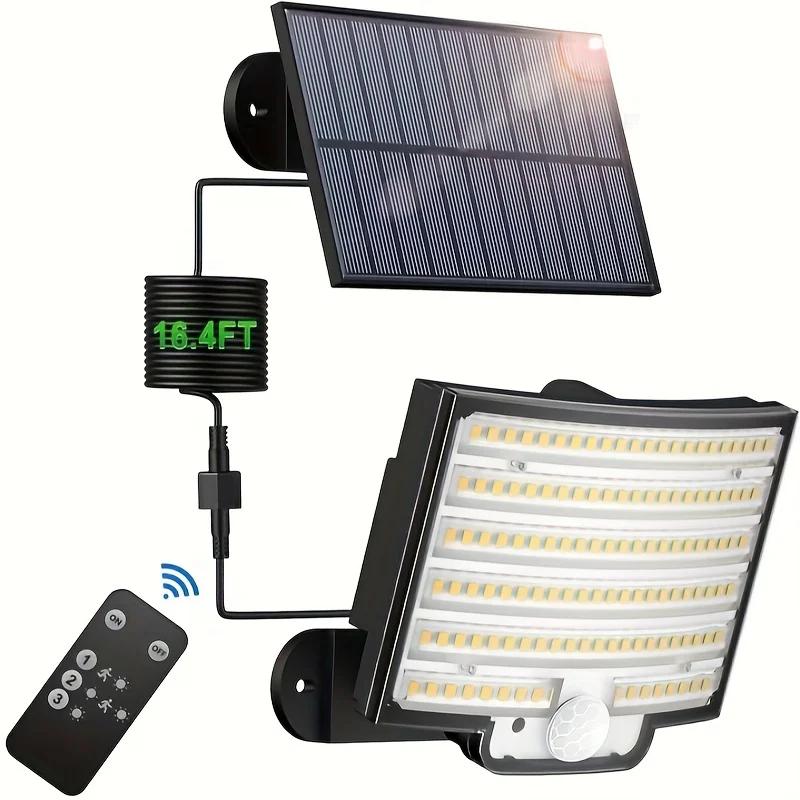 

IP65 Waterproof Solar Outdoor Light - LED Motion Sensor Light - Security Floodlight with Remote Control for Patio, Garage, Yard 16-20W білий
