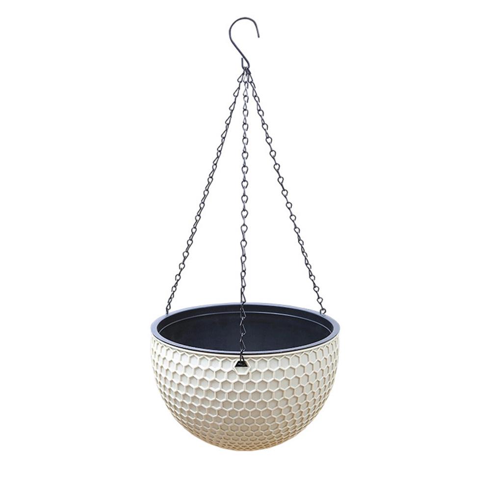 

Rattan Plaited Resin Resin Hanging Pot Secure Inner Buckle бежевый