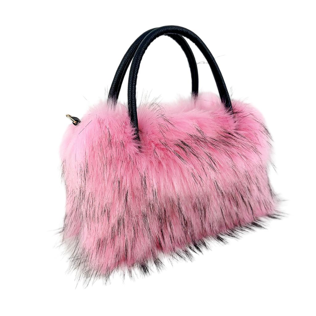 2025 Luxury New Design Women's Faux Fur Handbag Winter Soft Warm Bag Girls Fluffy Large Capacity Tote bag High Quality Fur Purse
