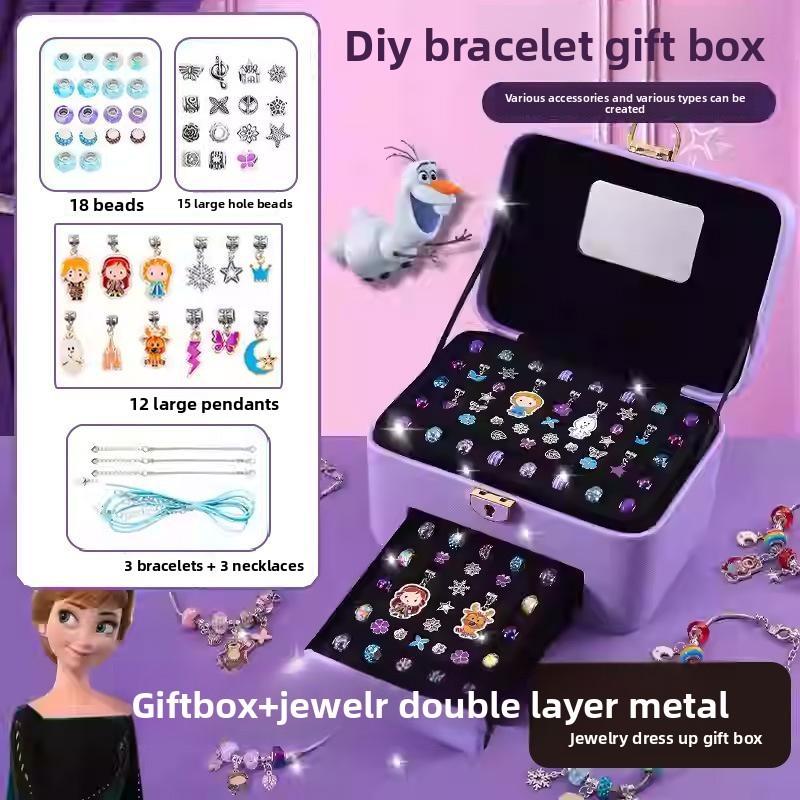 Frozen Elsa Jewelry Storage Box For Girls With Bead Organizer And Gift Set