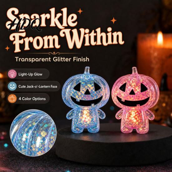 Spooky Pumpkin Sensory Toy Glitter Ghost Squeeze Toy Stress Relief Clear Man Halloween Party Favors Fidget Decompression
