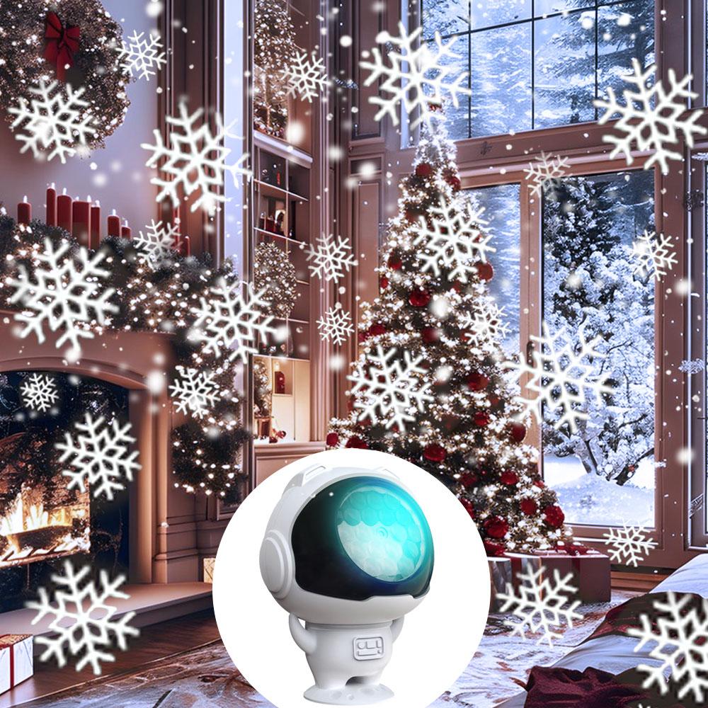 

Astronaut 16 Christmas Pattern Light White Snowflake Projector Indoor USB HD Atmosphere Lamp for Room Party Christmas Decor Gift Astronaut Projector