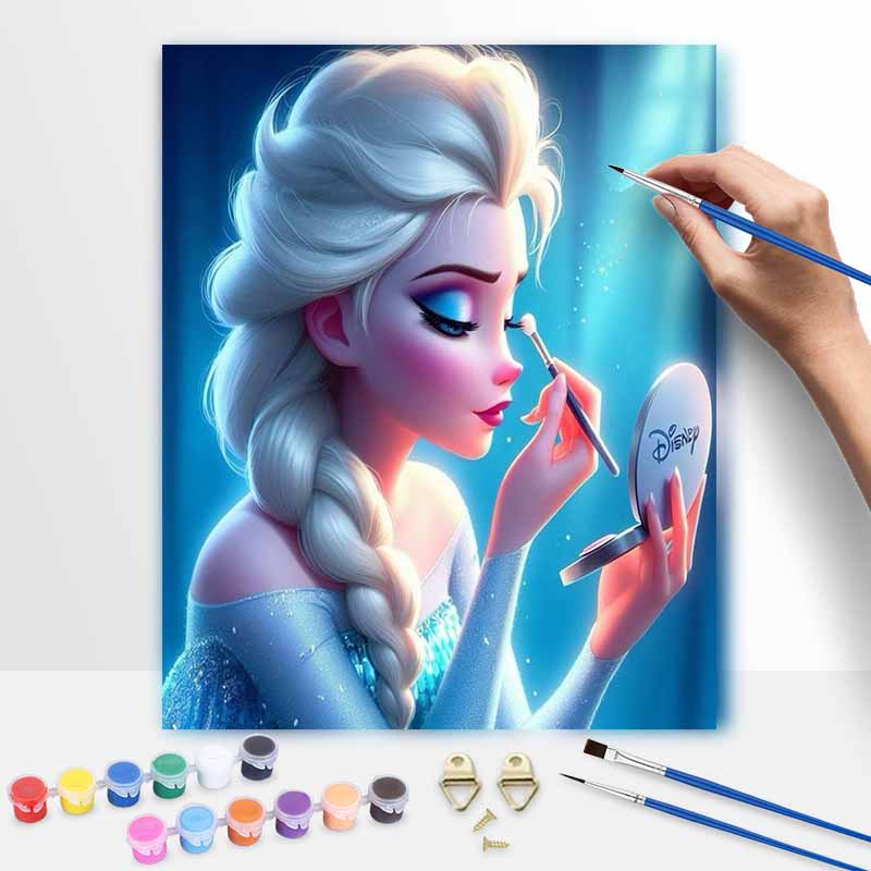 Disney Elsa Makeup Oil Painting Kit Home Bedroom Wall Decor Handmade Gift Art Decor Beauty Princess Painting DIY Crafts Supplies Gift