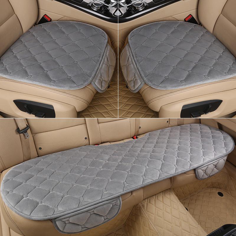 Winter Plush Car Seat Cushion – Non-Slip Thickened Pad with Backrest for Comfort