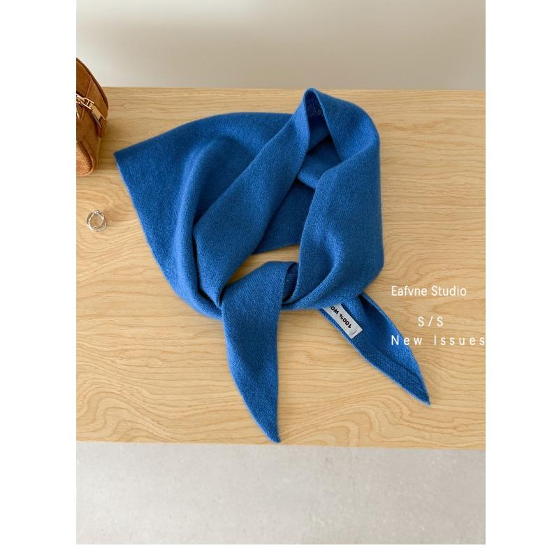 All wool Knitted Triangle Scarf Autumn and Winter Solid Color Versatile Shawl Vest Warm Shoulder Pads