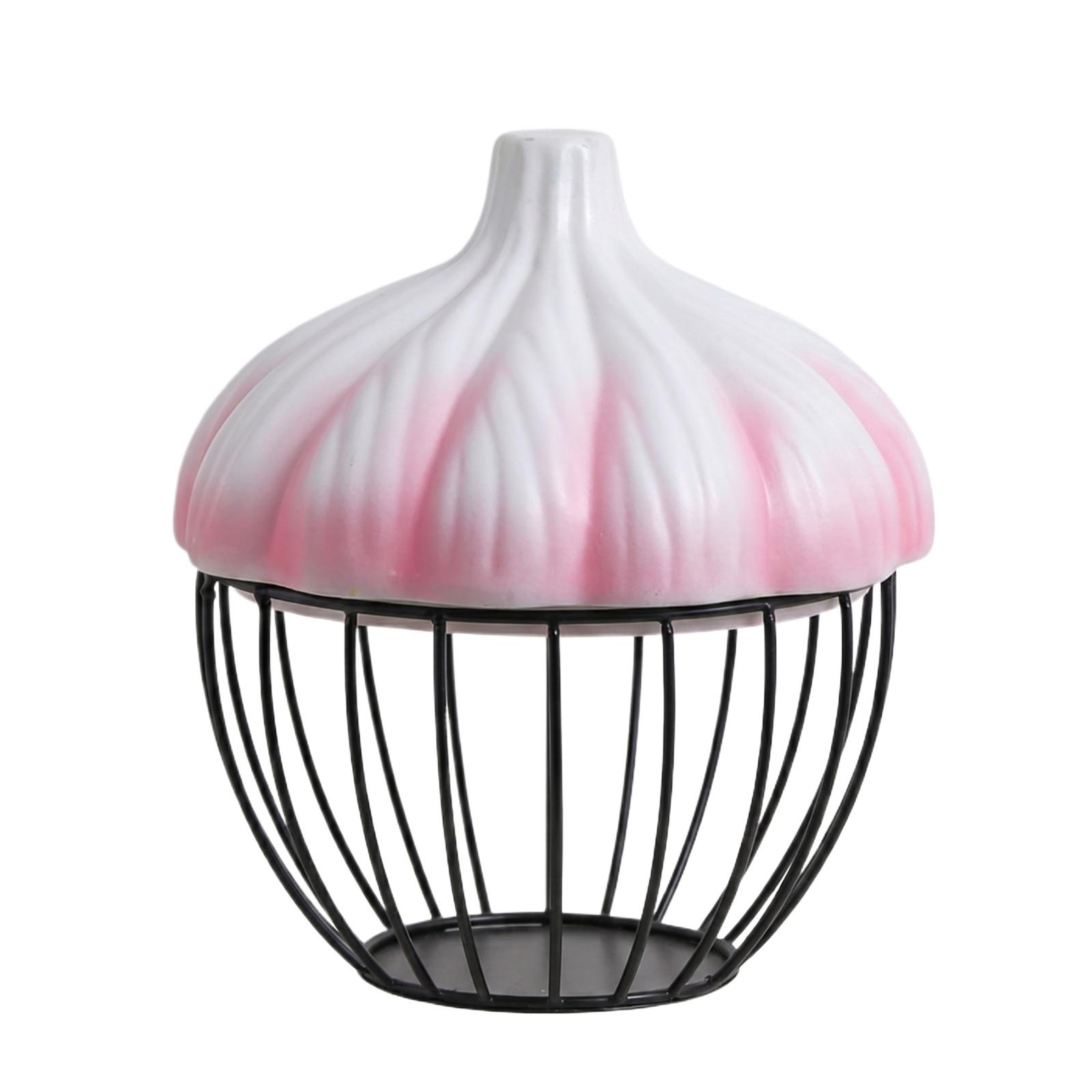 

Creative Garlic Shaped Storage Basket Decorative Home Organizer for Kitchen Countertop and Tabletop Display one size рожевий