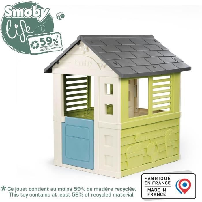 Smoby Life - Jolie Maison - Moderne Design - Port, Vinduer med persienner - Resirkulert materiale - Fra 2 år