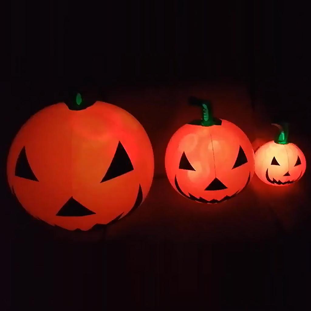 1Pc Halloween Inflatable Pumpkin Light Halloween PVC Inflatable Pumpkin Lantern Fun Jack-O'-Lantern for Yard Garden and Lawn
