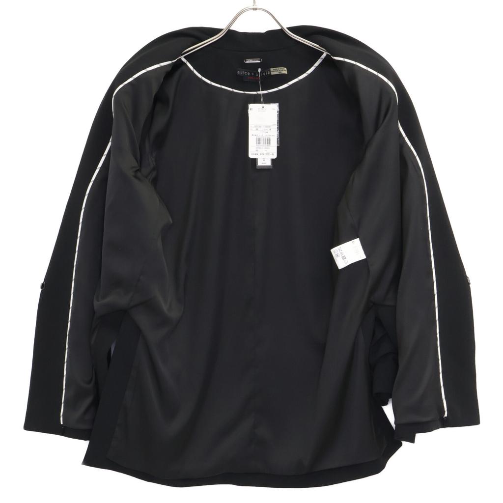 Alice+olivia Black Shawl Collar Side Slit Jacket Jacket M blackUsed