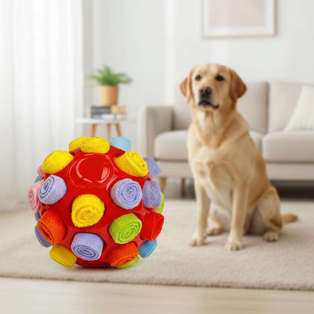 Eco-Friendly Dog Snuffle Ball Shaker Fleece Interactive Puzzle Toys Encourage Natural Foraging Skills Slow Feeder