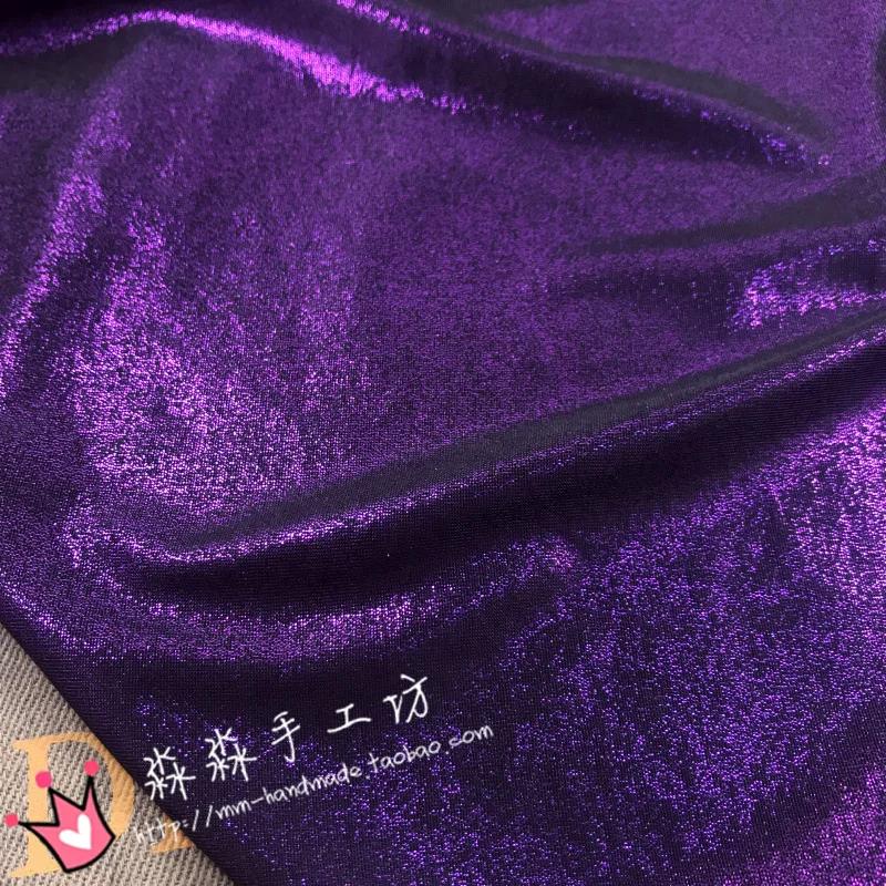 Stretch Glitzerstoff nach Metern für Hosen Röcke Badebekleidung Dekoration DIY Nähstoff Textil Dünn Weich Glänzend Einfarbig Blau Rot