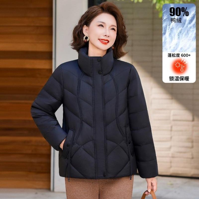 Winter White Duck Down Padded Jacket, New Solid Color 0 Down Jacket Women