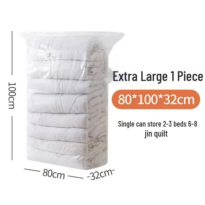 King Vacuum Compression Storage Bag with Zipper - No Pump Needed for Quilts & Clothes