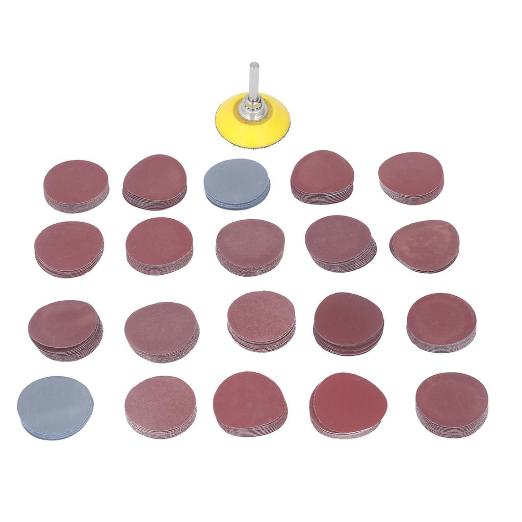 203Pcs 50mm Flocked Sandpaper Female Thread Grinding Disc Cushion Pad Polishing Sanding Sandpaper