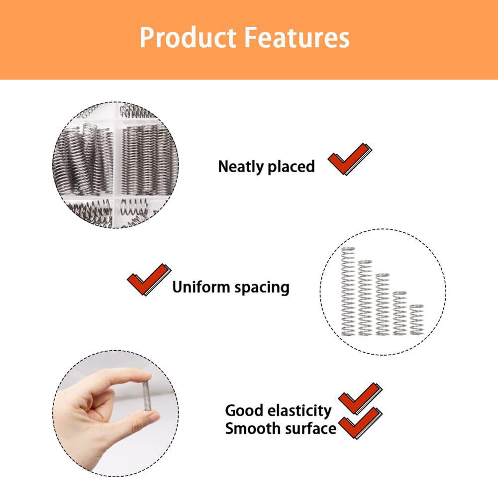 0.011x0.16x0.39 Compression Springs Mechanical Projects Rust-resistant High-strength Springs Clear Plastic Boxes