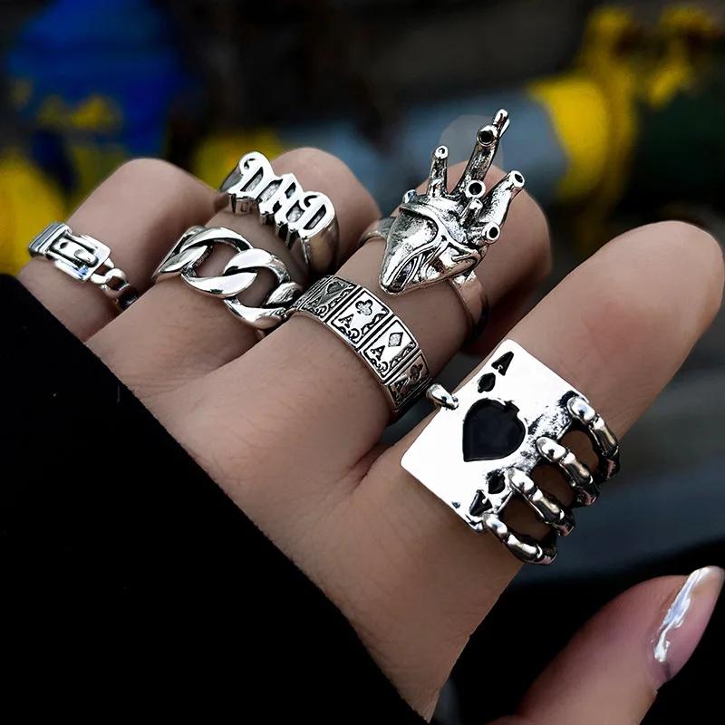 Neues Mode Kreatives Geometrisches Blatt Welle Hohl Ring Set 11 Stk. für Damen Herren Einfacher Knöchelring Charm Hochzeitsfeier Schmuck