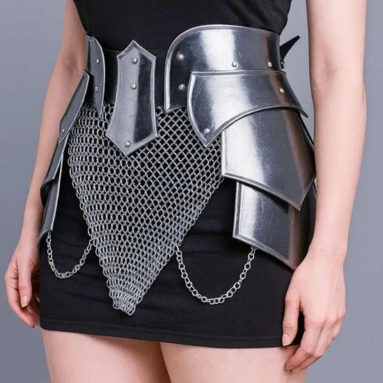 Mittelalterlicher Ritter Tasset Rüstung mit Kettenhemd Gürtel Tapfere Dame Stahlrüstung Maßanfertigung Damen Cosplay LARP Kostüm Geschenk