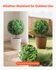 VEVOR Artificial Topiary Boxwood Trees with Ground Spike, 2 Set 686mm Faux Shrubs & Bushes Potted Plants