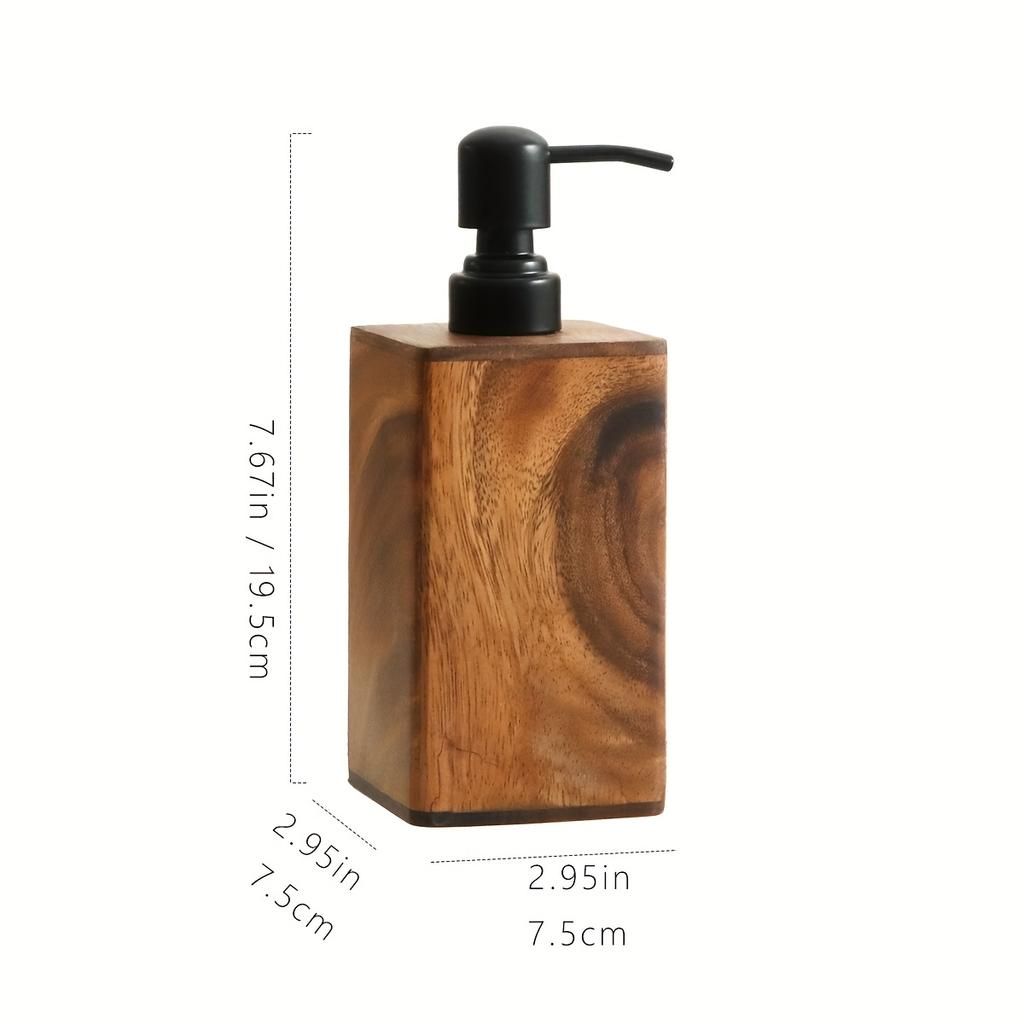 Walnut Press Type Lotion Dispenser Empty Bottle for Shampoo Shower Gel Hotel Toiletries